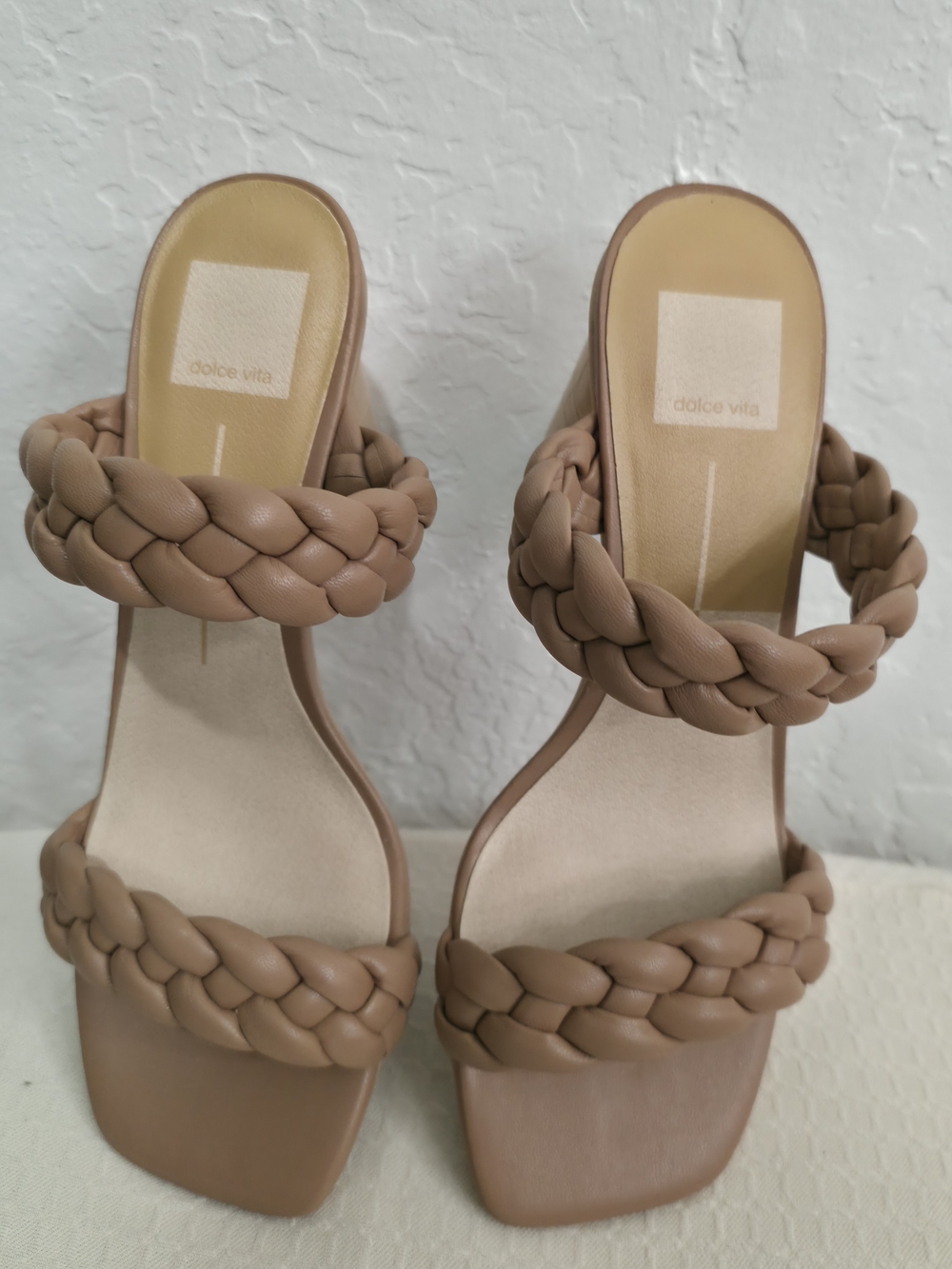 Dolce Vita Braided Tan Block-Heel Sandals
